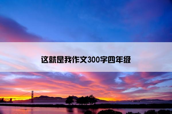 这就是我作文300字四年级