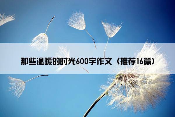 那些温暖的时光600字作文（推荐16篇）