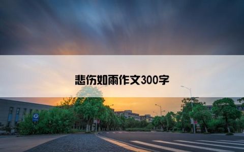 悲伤如雨作文300字