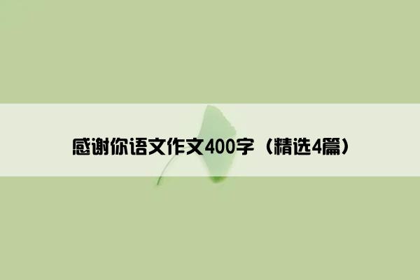 感谢你语文作文400字（精选4篇）