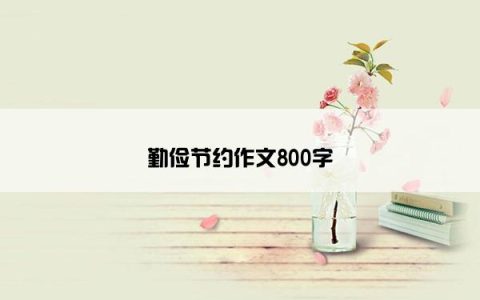 勤俭节约作文800字