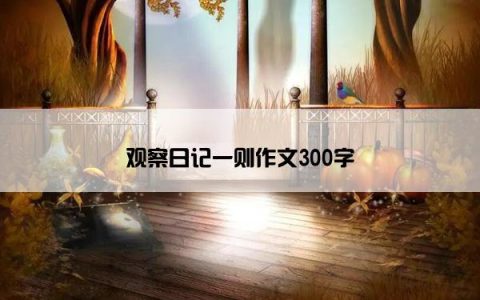 观察日记一则作文300字