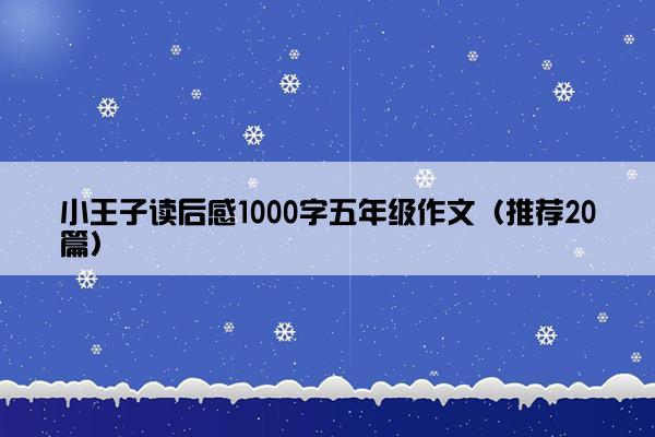 小王子读后感1000字五年级作文（推荐20篇）