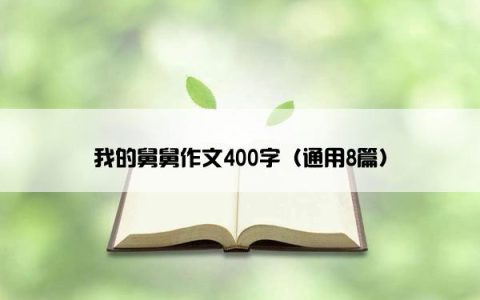 我的舅舅作文400字（通用8篇）