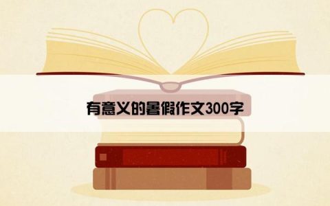 有意义的暑假作文300字