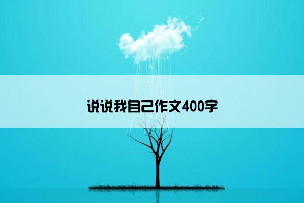 说说我自己作文400字