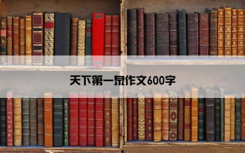 天下第一泉作文600字