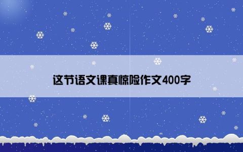 这节语文课真惊险作文400字