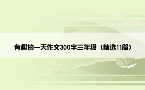 有趣的一天作文300字三年级（精选11篇）