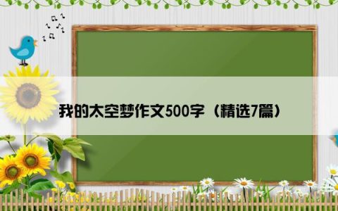 我的太空梦作文500字（精选7篇）
