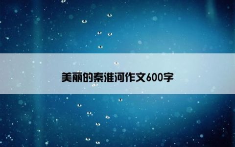 美丽的秦淮河作文600字