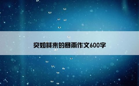 突如其来的暴雨作文600字