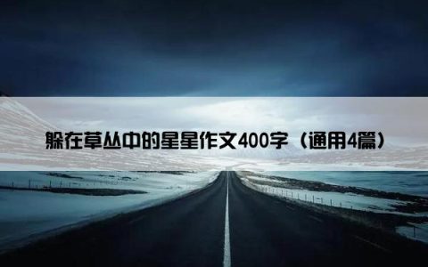 躲在草丛中的星星作文400字（通用4篇）