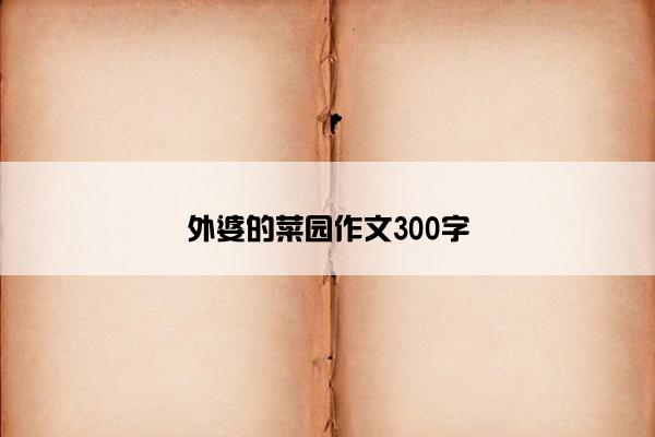 外婆的菜园作文300字