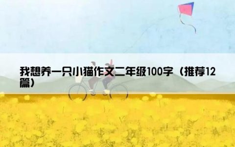 我想养一只小猫作文二年级100字（推荐12篇）