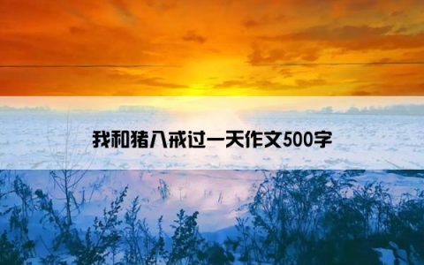 我和猪八戒过一天作文500字