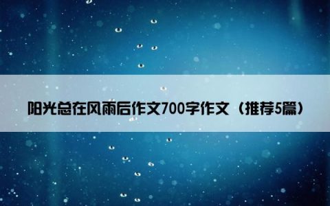 阳光总在风雨后作文700字作文（推荐5篇）