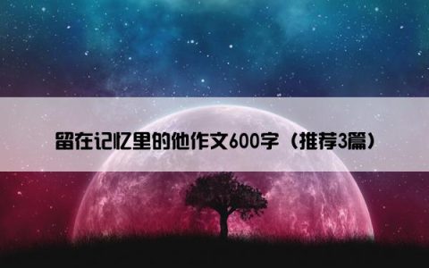 留在记忆里的他作文600字（推荐3篇）