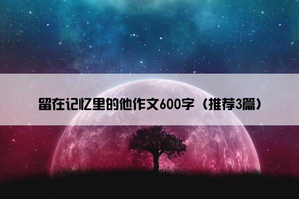 留在记忆里的他作文600字（推荐3篇）