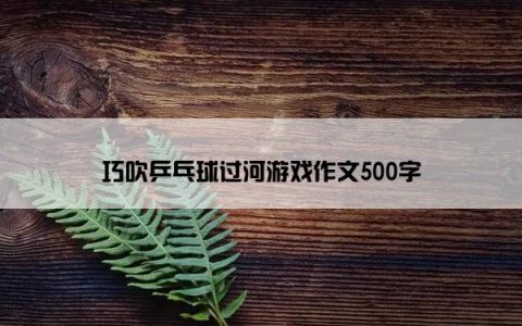 巧吹乒乓球过河游戏作文500字