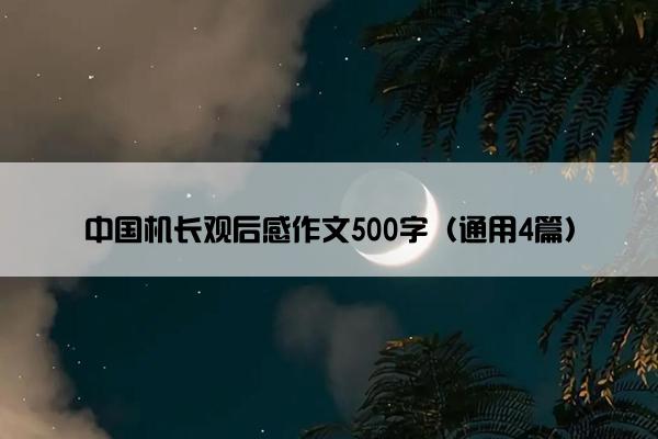 中国机长观后感作文500字（通用4篇）