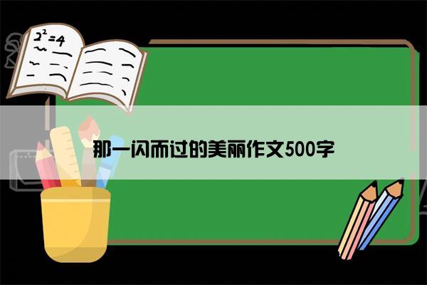 那一闪而过的美丽作文500字