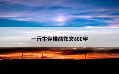 一元生存挑战作文600字