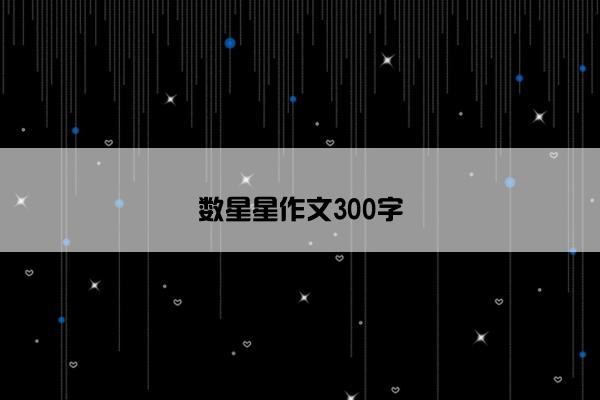 数星星作文300字