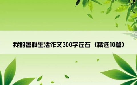 我的暑假生活作文300字左右（精选10篇）