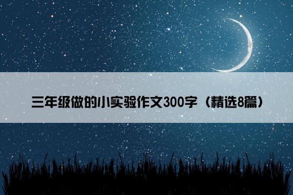 三年级做的小实验作文300字（精选8篇）