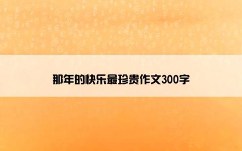 那年的快乐最珍贵作文300字