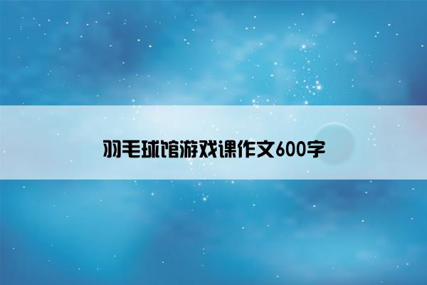 羽毛球馆游戏课作文600字