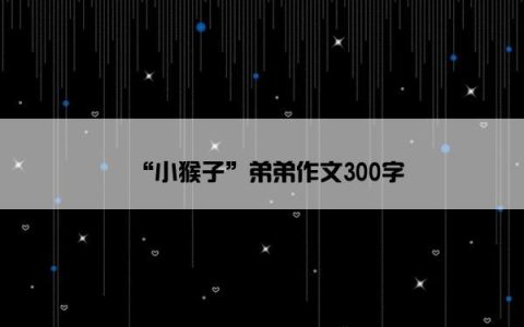 “小猴子”弟弟作文300字
