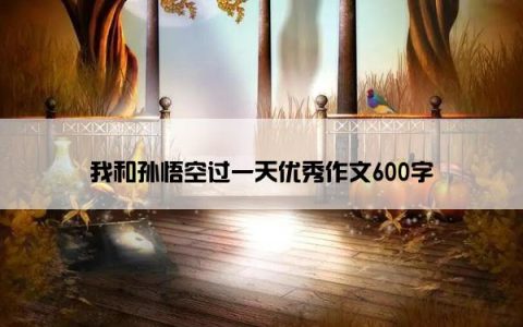 我和孙悟空过一天优秀作文600字