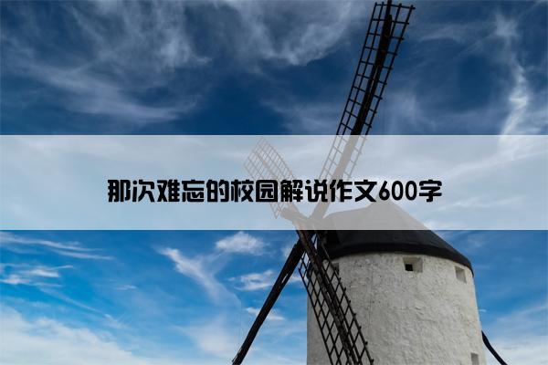 那次难忘的校园解说作文600字