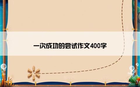 一次成功的尝试作文400字