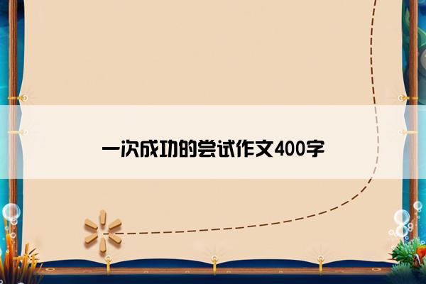 一次成功的尝试作文400字