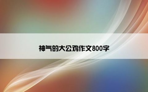 神气的大公鸡作文800字