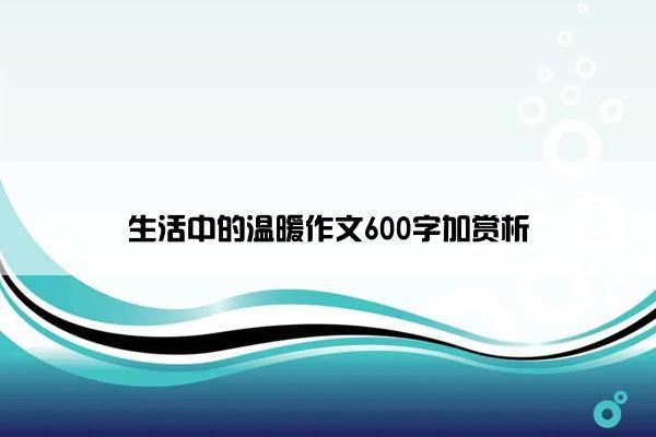 生活中的温暖作文600字加赏析