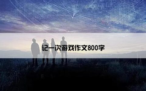 记一次游戏作文800字