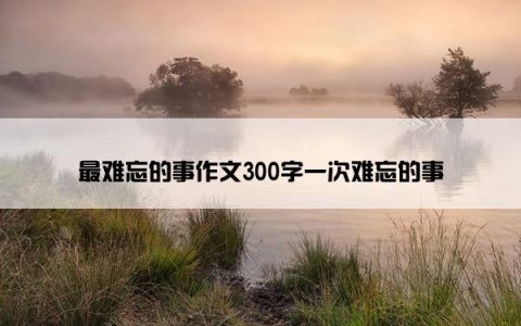 最难忘的事作文300字一次难忘的事
