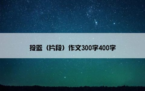 投篮（片段）作文300字400字