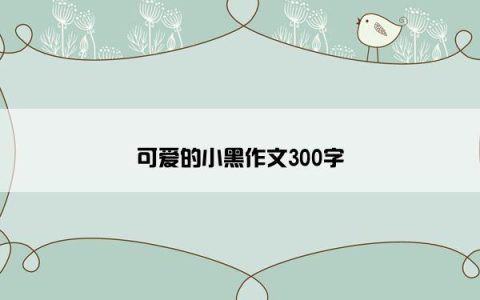 可爱的小黑作文300字
