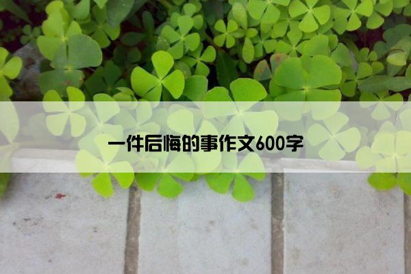 一件后悔的事作文600字