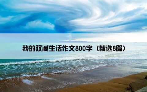 我的双减生活作文800字（精选8篇）
