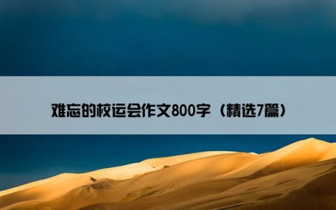 难忘的校运会作文800字（精选7篇）
