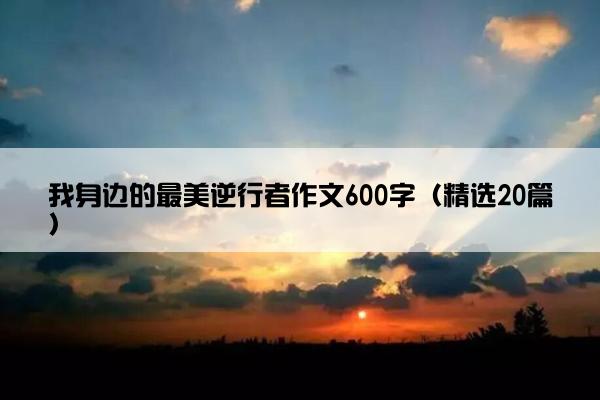 我身边的最美逆行者作文600字（精选20篇）