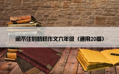 闲不住的奶奶作文六年级（通用20篇）