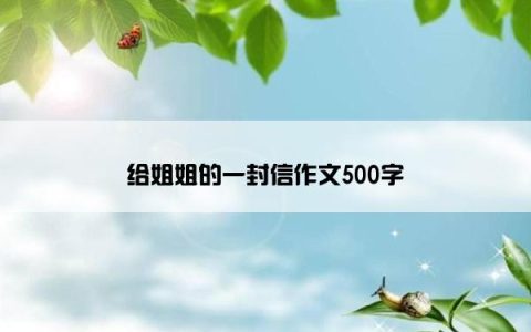 给姐姐的一封信作文500字