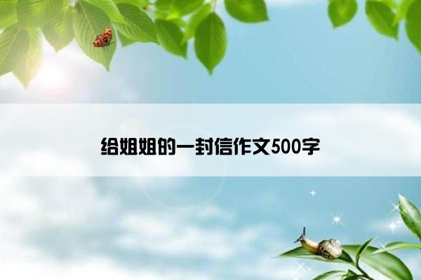 给姐姐的一封信作文500字